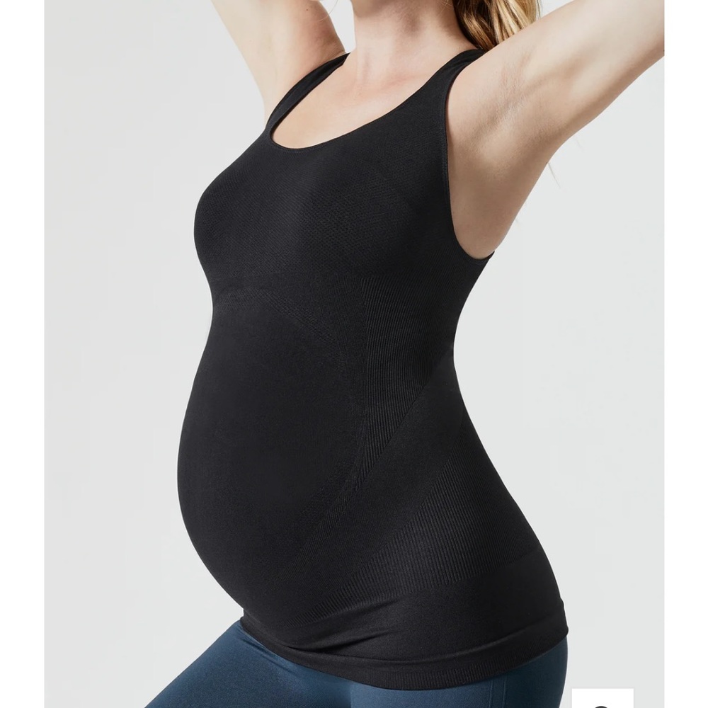 Blanqi Maternity Gray Sport Support Tank Top Crossback Belly Support Size M